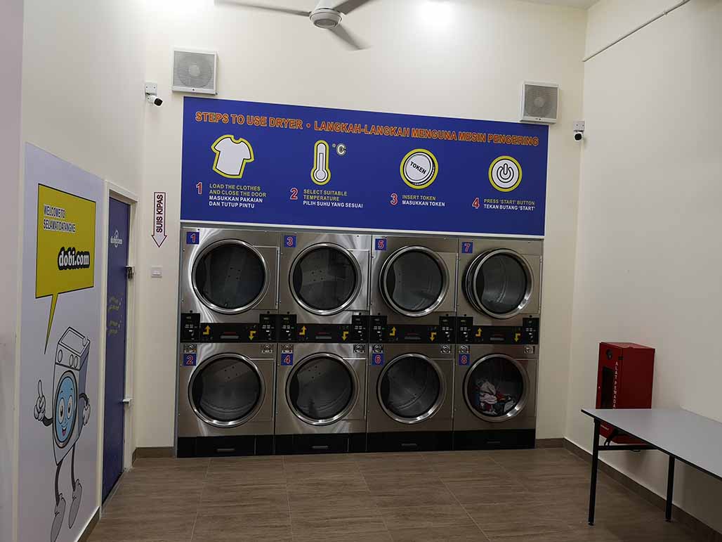 Coin Operated Laundry Shop in Ipoh town Jit Kin Laundry Setup